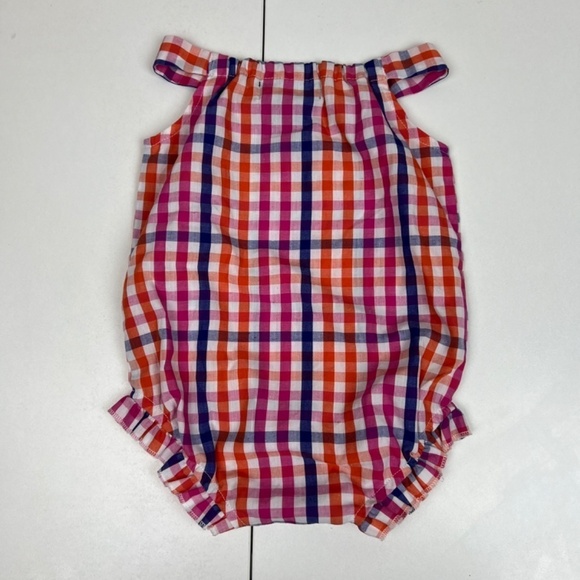 Coogi Girls Gingham Romper with Embroidered Spellout Sz 6-9M - Picture 3 of 3